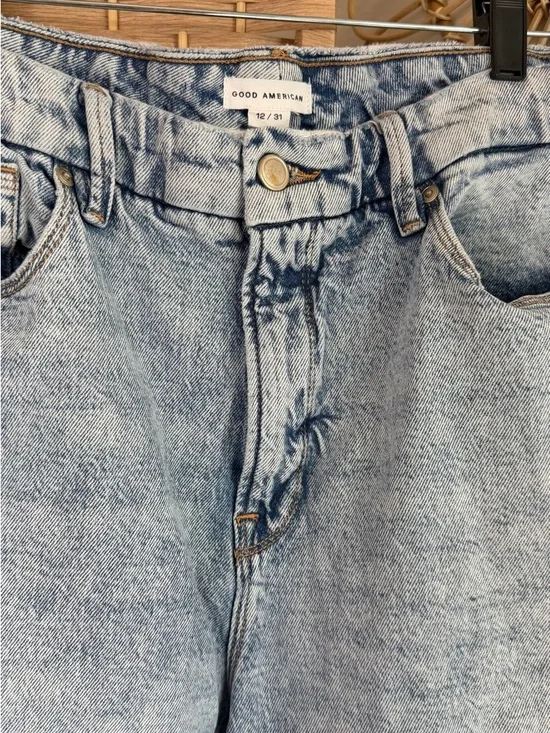 Good American Good Curve Straight Step Jeans in Indigo Wash Size 12/31 - Picture 5 of 10